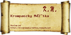 Krompaszky Mátka névjegykártya
